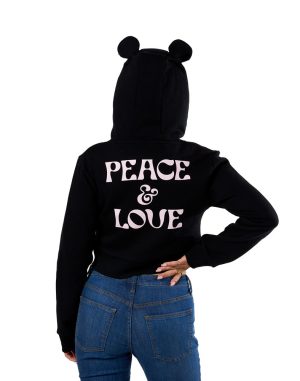 Peace & Bears Cropped Hoodie