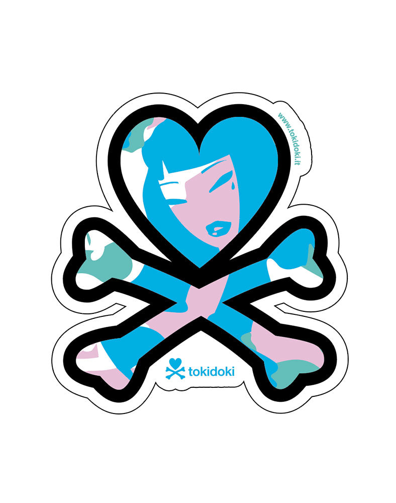 Heart and Crossbones Logo Die Cut Sticker